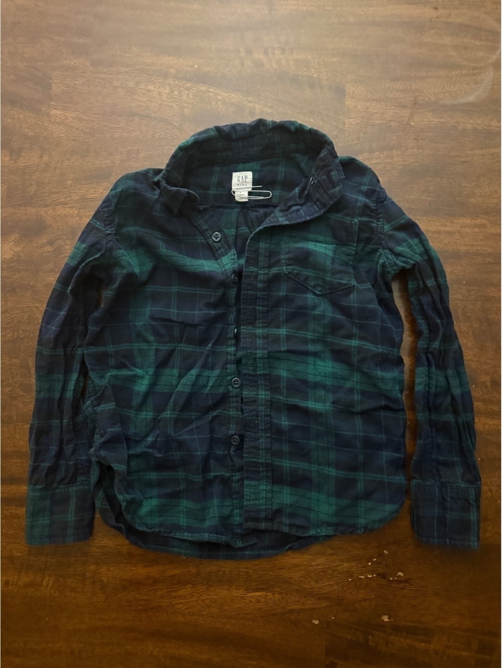 gap kids plaid button-up shirt size small